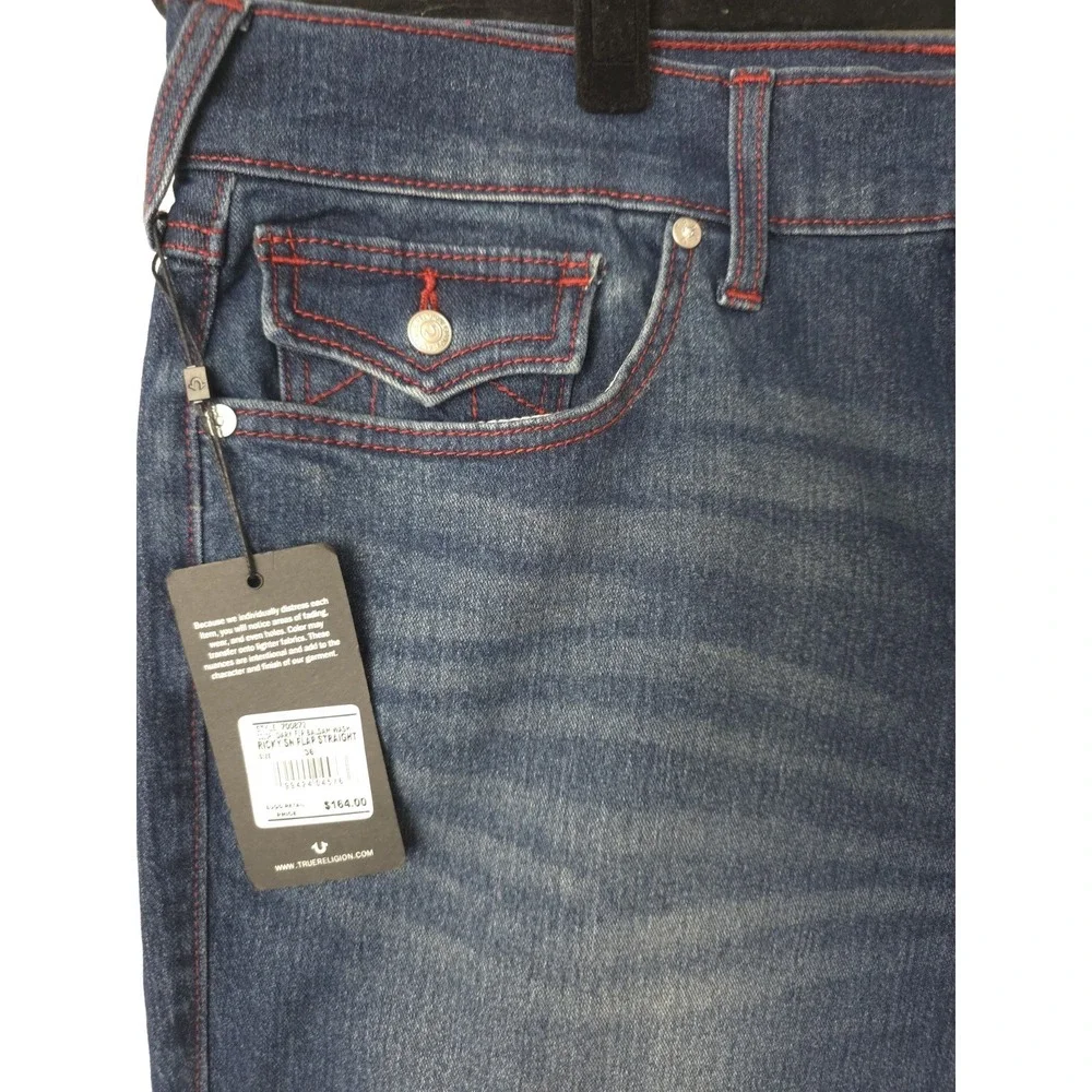 True Religion‎ Ricky SN Flap Straight Style 700872 Dark Fir Balsam Wash Sz 36x34